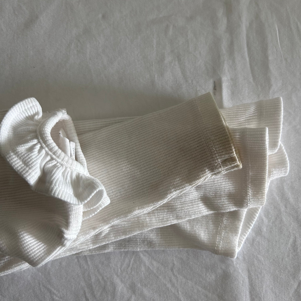Country Road Long Sleeved Top Age 1 White Ribbed Texture