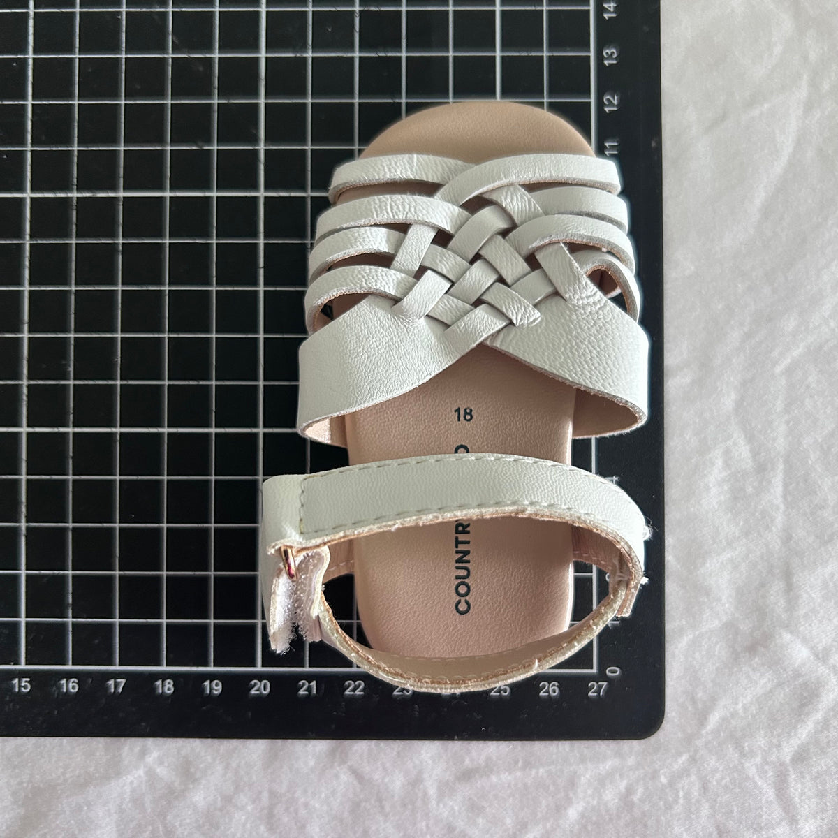 Country Road Woven Strap Sandals 12cm EUR 18 White Woven