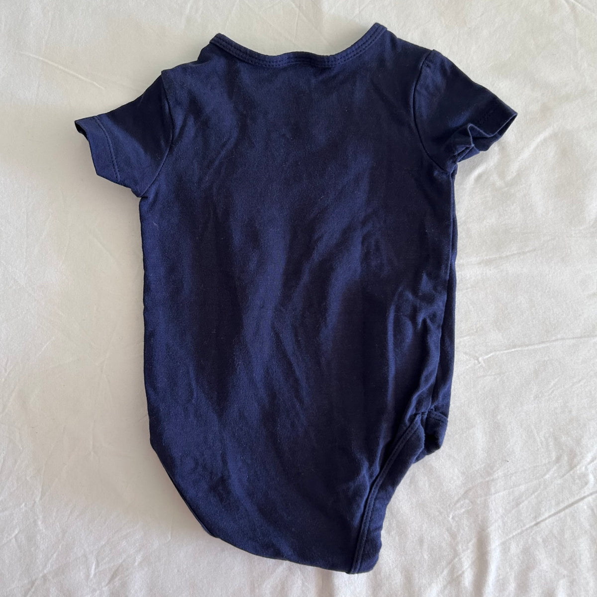 Anko Baby Bodysuit Baby Age 00 Navy and Blue Embroidered Bear