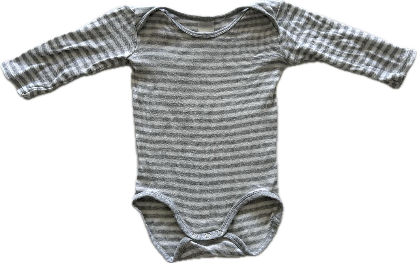 Bonds Long Sleeved Body Suit Baby Age 0 Grey & White Striped
