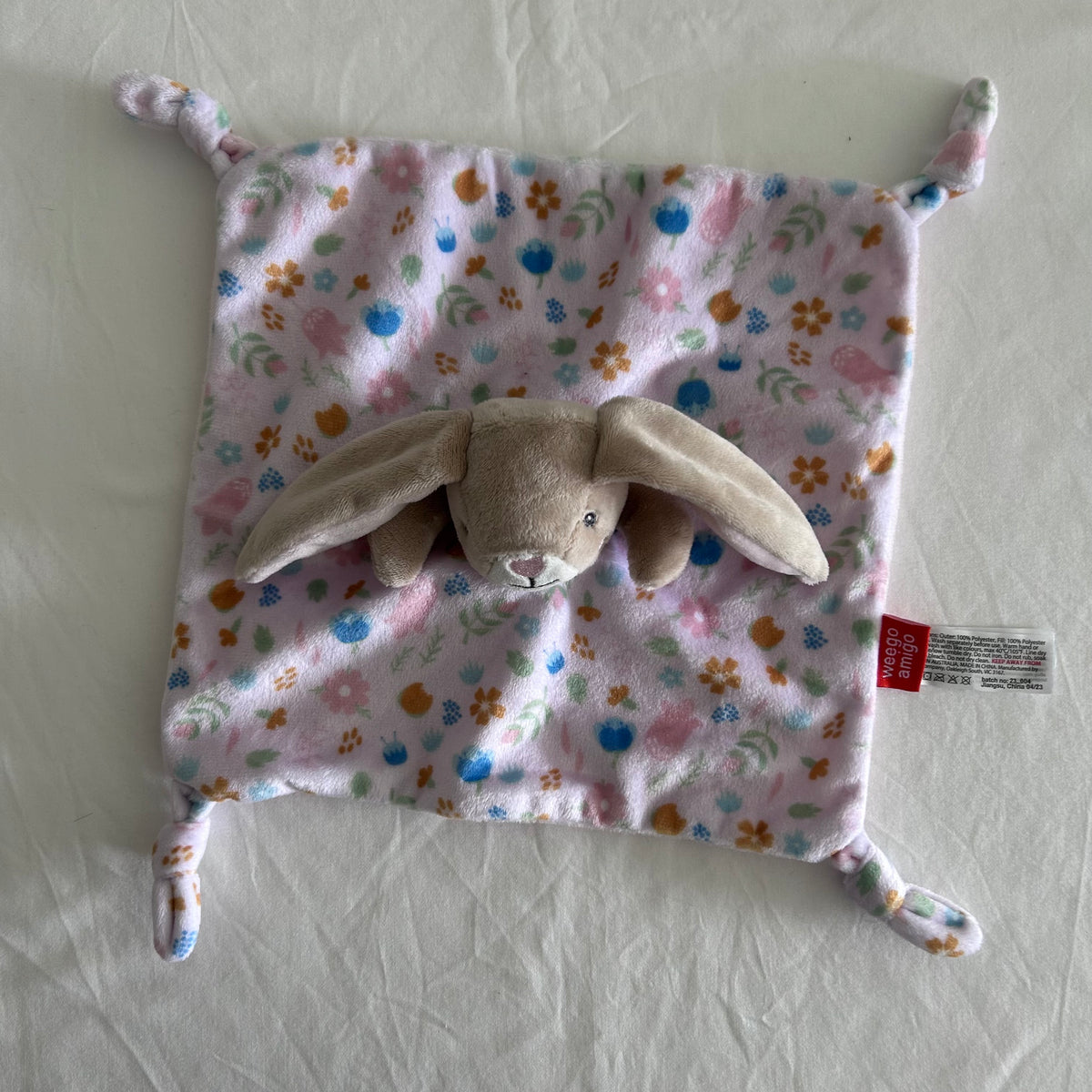 Weego Amigo Bunny Rabbit Baby Comforter Pink