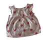 Target Age 0 sleeveless flutter sleeve dress in light pink, red with strawberry print — gently loved condition.