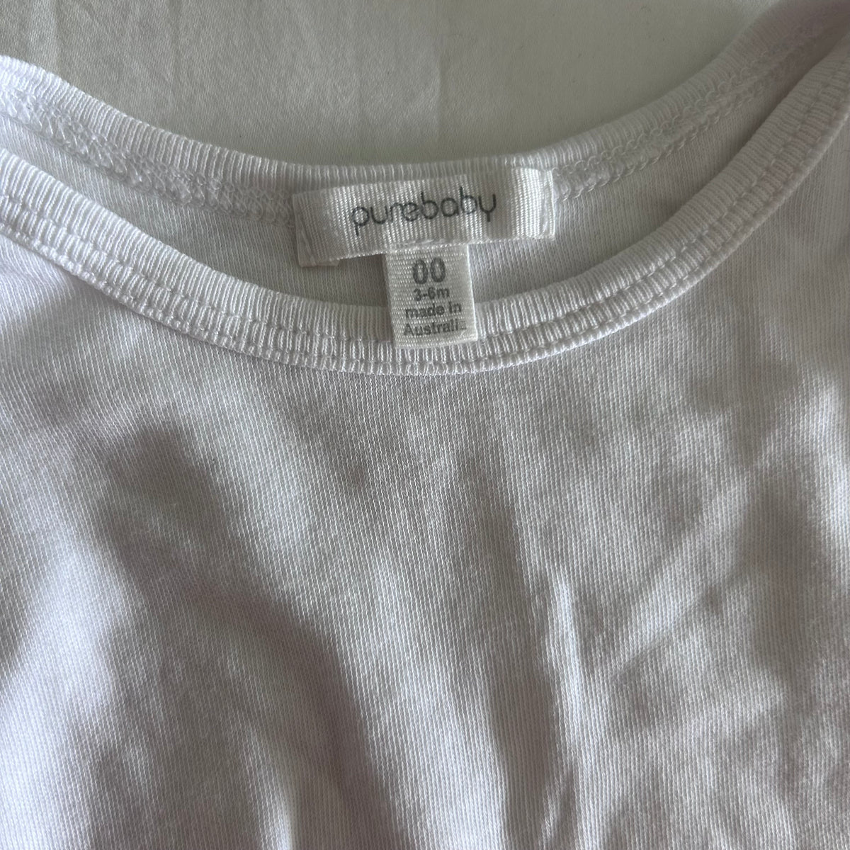 Purebaby Organic Cotton Bodysuit Baby Age 00 White