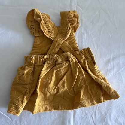 Baby Berry Corduroy Pinafore Dress with Ruffle Straps Baby Age 0000 Yellow Corduroy Ribbed