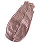 ErgoPouch Age 2 sleeveless quilted sleep bag in pink with quilted horizontal panels, allover broderie anglaise / eyelet dot detail — gently loved condition.