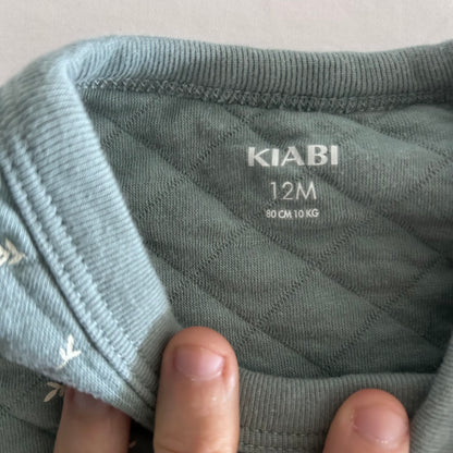 Kiabi Top & Pants Set Age 1 Green Diamond Quilted