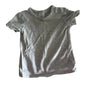 Target Age 00 short sleeve t-shirt in grey and white with fine horizontal stripes — gently loved condition.