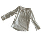 Country Road Age 1 long sleeved frill collar top in white/off-white with ribbed texture, frill collar — gently loved condition.