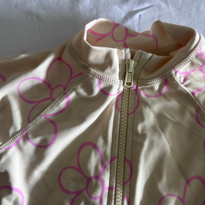 Zip Up Swimsuit Age 1 Yellow & Pink Floral