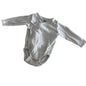 H&M Age 000 long sleeve wrap bodysuit in white with plain — gently loved condition.