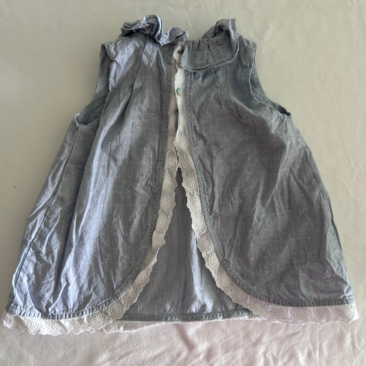 Chic Collection by Laranjinha Dress Age 1 Blue & White