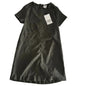 Zara Age 11 short sleeve shift dress in dark olive green with panelled seam detail — new condition.