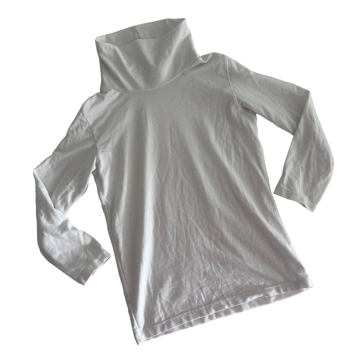Uniqlo Age 2 turtleneck long sleeve top in white with plain — gently loved condition.