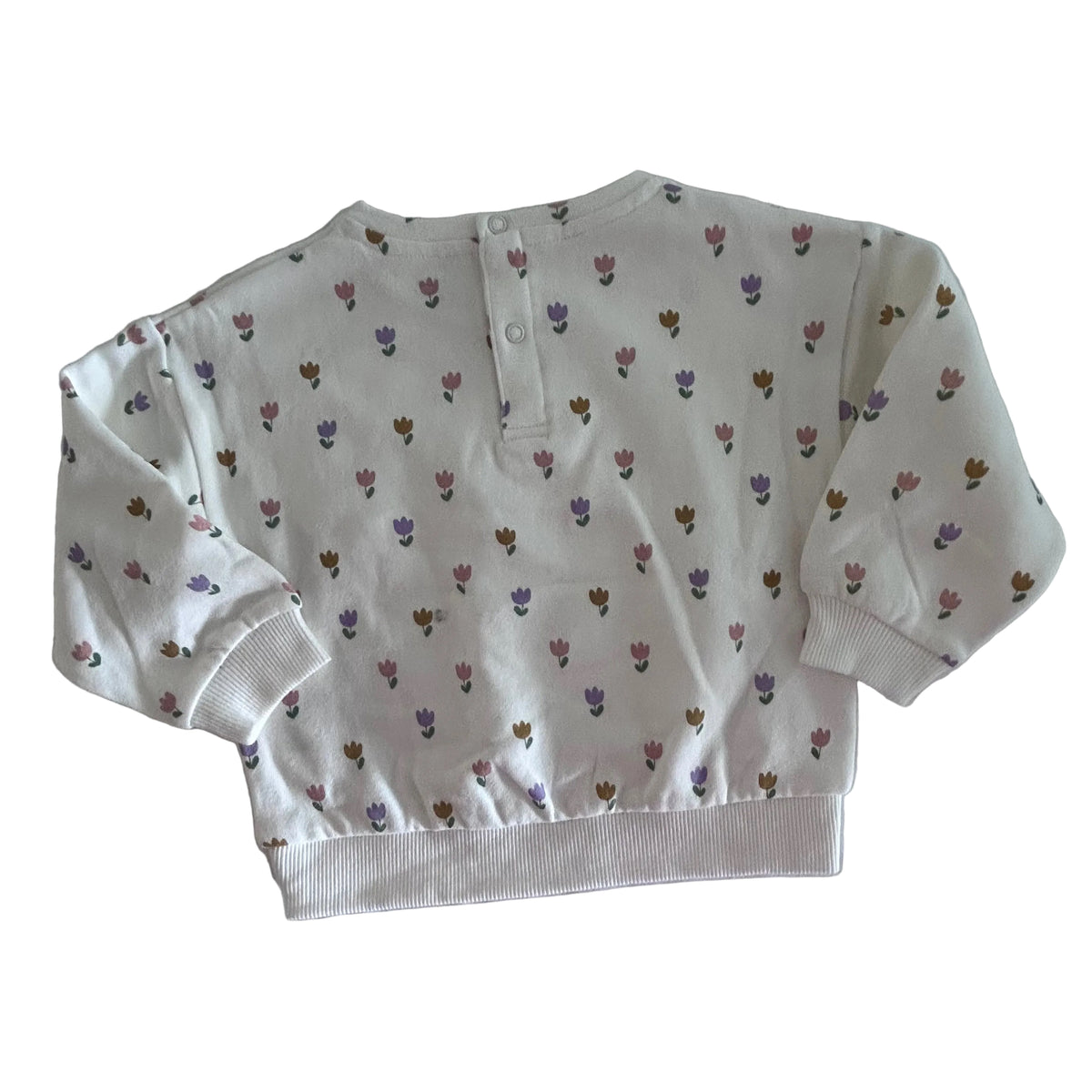 Kiabi Sweater Age 1 White, Pink, Purple Floral Pattern