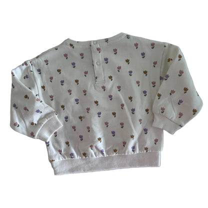 Kiabi Sweater Age 1 White, Pink, Purple Floral Pattern