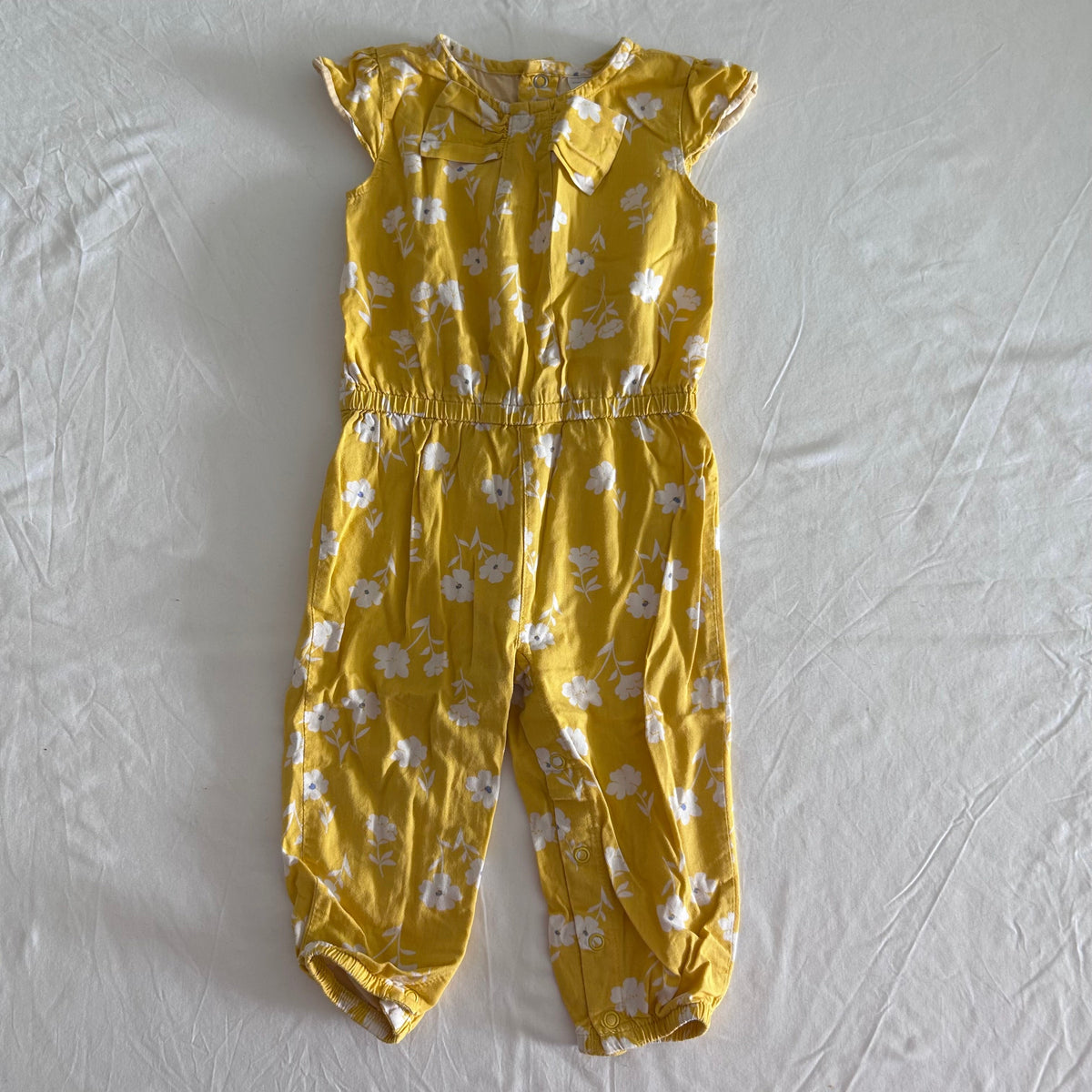 Carter's Playsuit Age 2 Yellow and White Floral Print
