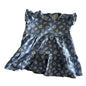 Target (estimated) Age 0 tiered ruffle dress in blue, white, yellow with daisy floral print — gently loved condition.
