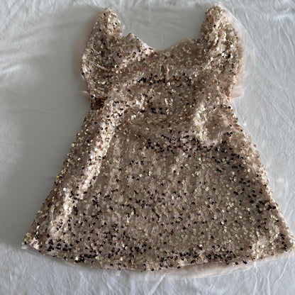 Pepco Baby Sleeveless Sequin Party Dress Age 0 Gold All