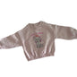 Disney Age 1 long sleeve sweatshirt in light pink with marie cat graphic print with bow and text 'lovely marie' on front — like new condition.