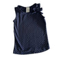 Target Age 2 sleeveless tank top with bow detail in navy blue, white with polka dot, bow embellishment at neckline — like new condition.