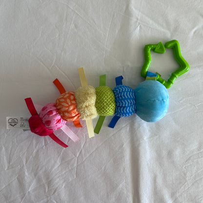 ELC Blossom Farm Cookie Caterpillar Rattle Sensory Pram Toy