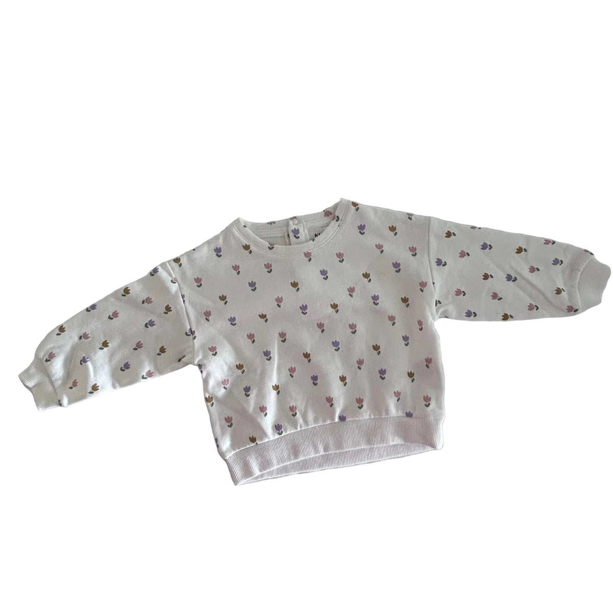 Kiabi Sweater Age 1 White, Pink, Purple Floral Pattern