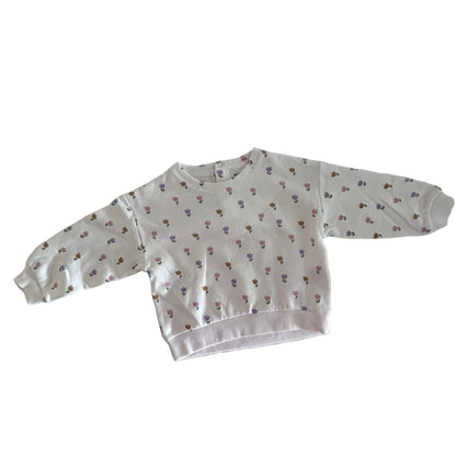 Kiabi Sweater Age 1 White, Pink, Purple Floral Pattern