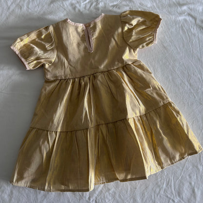 So Cute Party Dress Age 1 Gold Metallic Shimmer