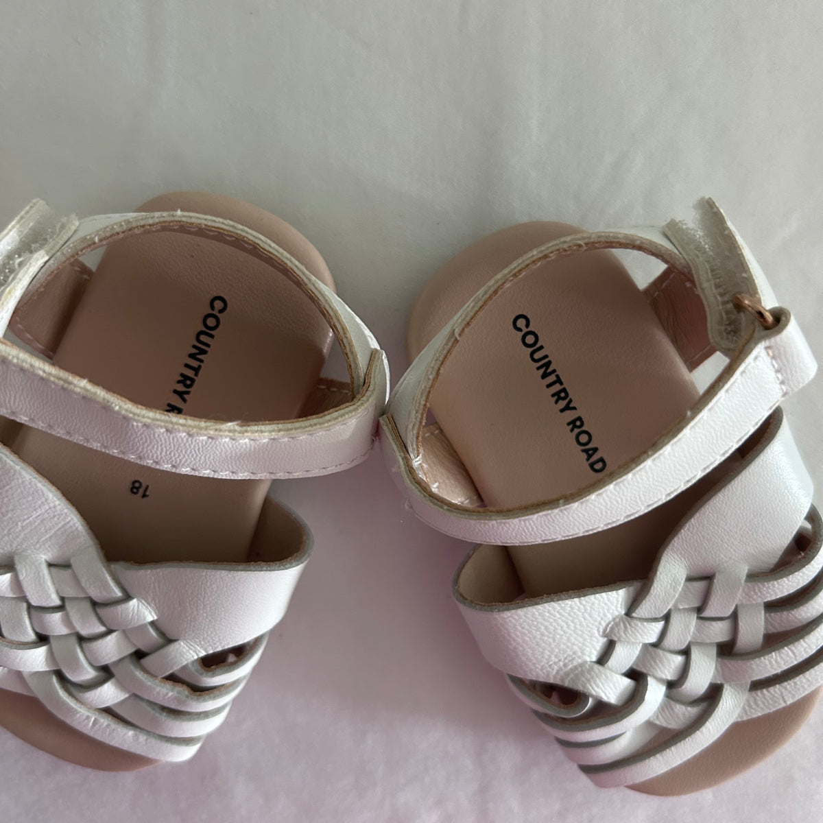 Country Road Woven Strap Sandals 12cm EUR 18 White Woven