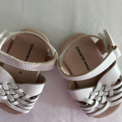 Country Road Woven Strap Sandals 12cm EUR 18 White Woven