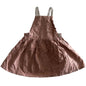 Edith H Age 1 sleeveless sundress with elasticated straps in dusty pink/terracotta with plain — gently loved condition.