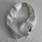 Little Bamboo by The Little Linen Company Age 00 dribble bib in white and grey with diagonal stripes, quilted stitching — like new condition.