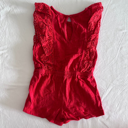Sleeveless Romper / Playsuit Age 1 Red