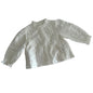 Vertbaudet Age 2 long sleeved broderie anglaise blouse in white with broderie anglaise floral eyelet embroidery with scalloped trim and ruffle collar and cuffs — like new condition.