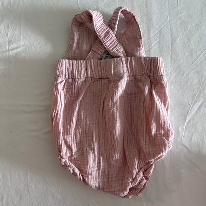 Jack & Milly Sleeveless Bodysuit Baby Age 0 Pink & Coral Embroidered Floral