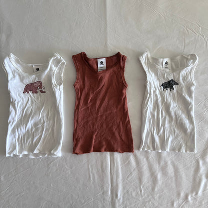 Dymples Vest / Singlet Set of 3 Baby Age 000 Rust & White