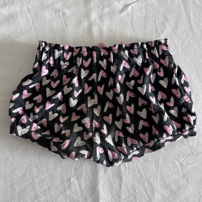 Baby Berry Cotton Shorts Baby Age 00 Dark Grey and Pink All-over Heart