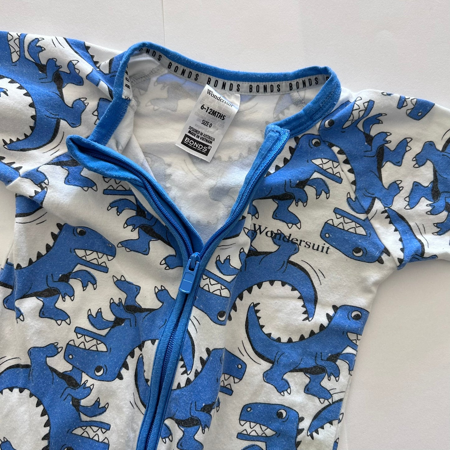 Bonds Wondersuit Zippy Baby Age 0 Blue Dinosaurs