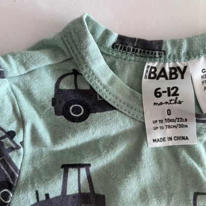 Cotton On Baby Romper Baby Age 0 Green & Vehicles