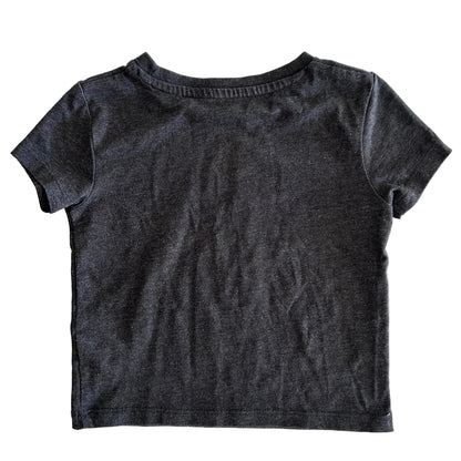 Dark grey back of t-shirt on a white background