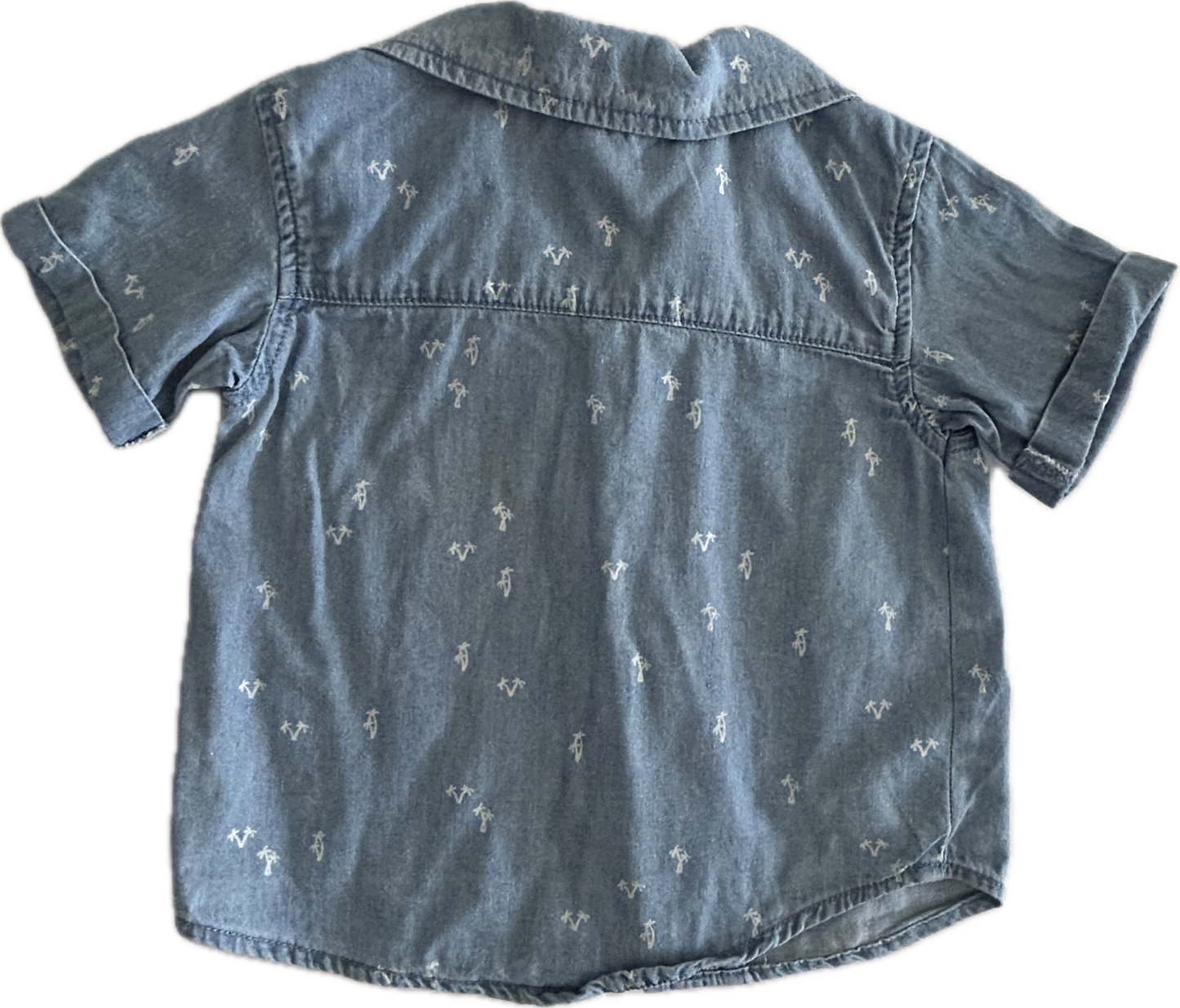 Anko Short Sleeved Shirt Baby Age 0 Blue Denim