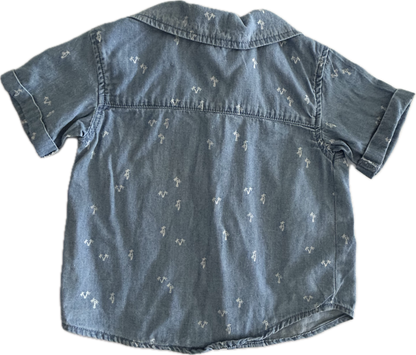 Anko Short Sleeved Shirt Baby Age 0 Blue Denim