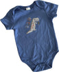 Short Sleeved Baby Bodysuit Baby Age 0 Blue with Dinosaurs