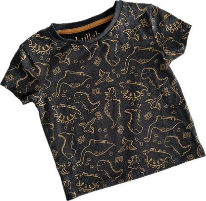 Lullaby PJ's Baby Age 0 Grey with Dinosaurs