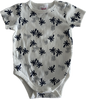 Sprout Sleeved Baby Bodysuit Size 0 White with Navy Blue Palm Trees