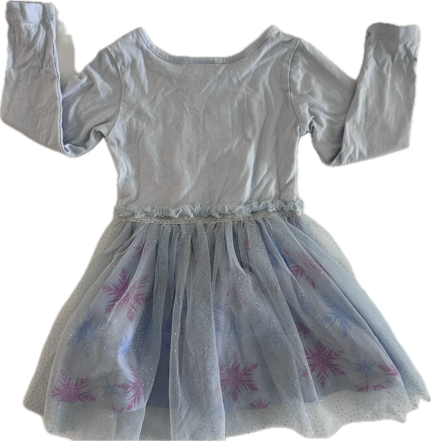 Frozen Long Sleeved Dress Age 2 Pale Blue
