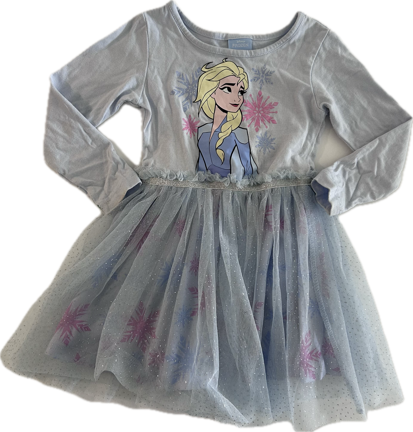 Frozen Long Sleeved Dress Age 2 Pale Blue