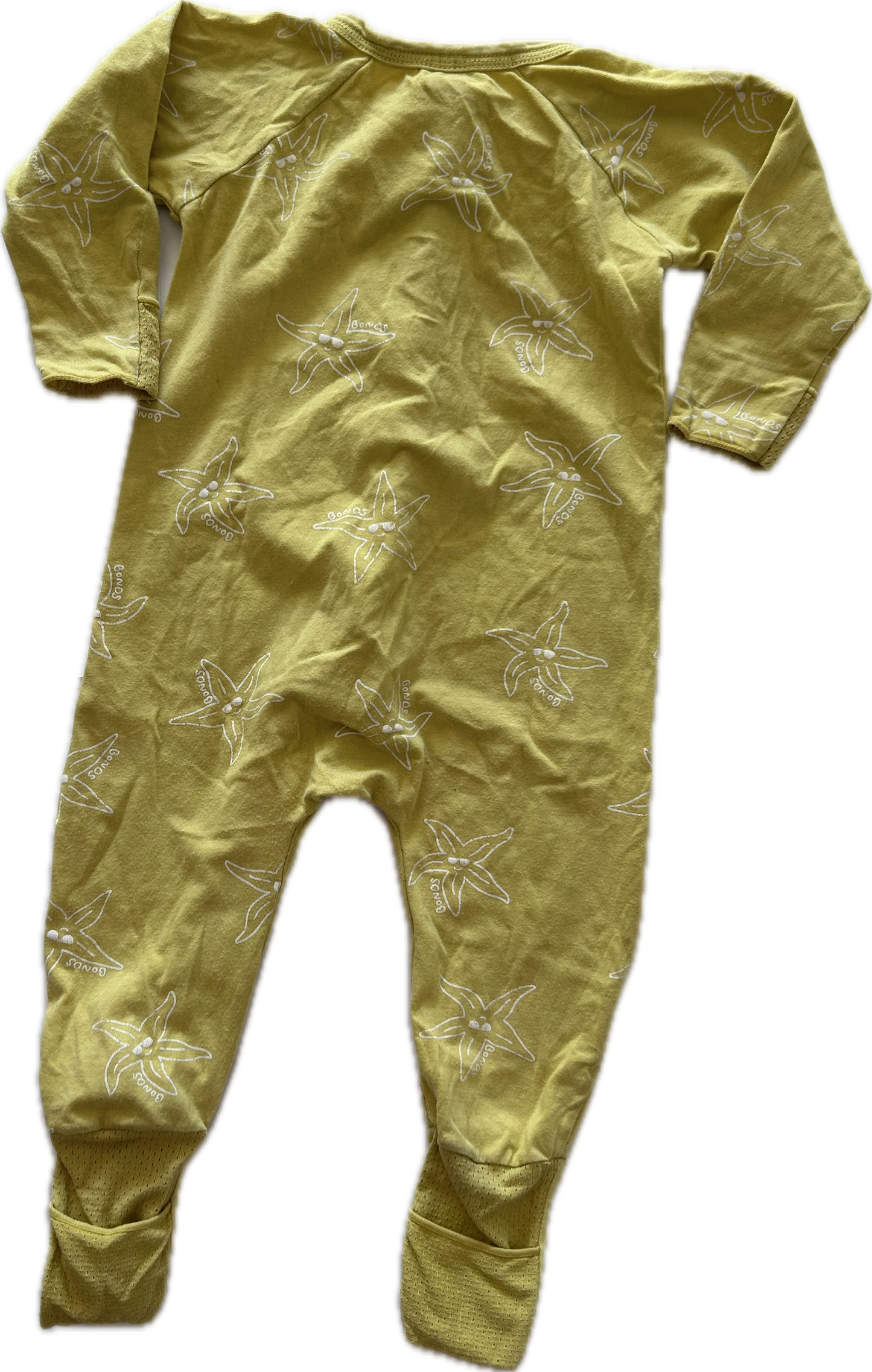 Bonds Wondercool Full Length Zippy Baby Age 0 Yellow with Starfish