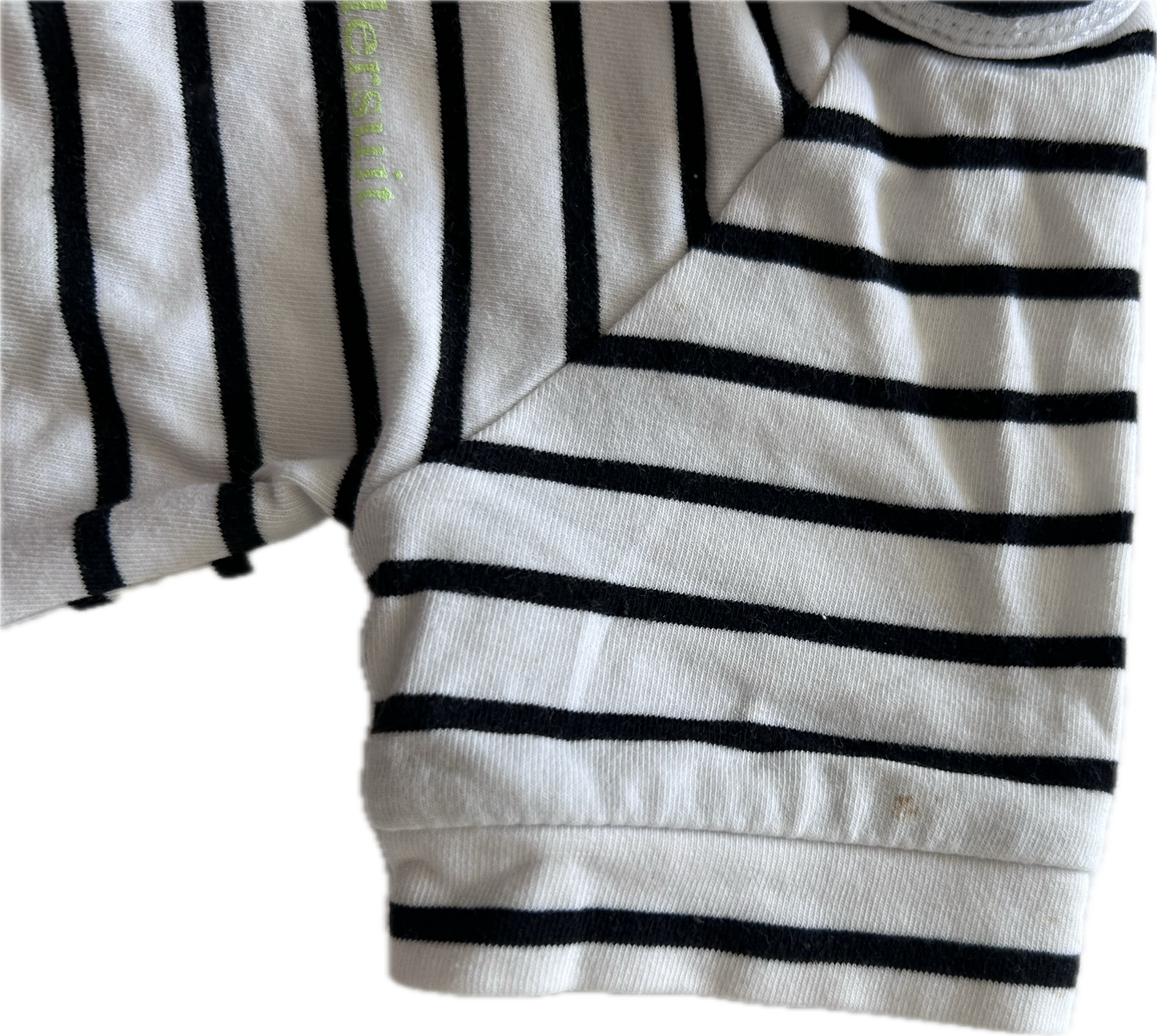 Bonds Zippy Short Sleeved Romper Baby Age 00 Black & White Stripes