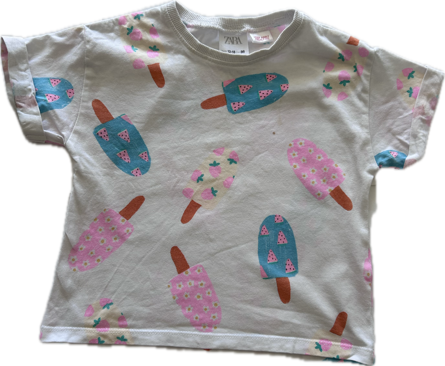 Zara T-Shirt Age 1 Ice Block Pattern
